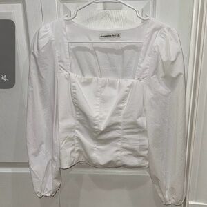 Abercrombie white long sleeve top